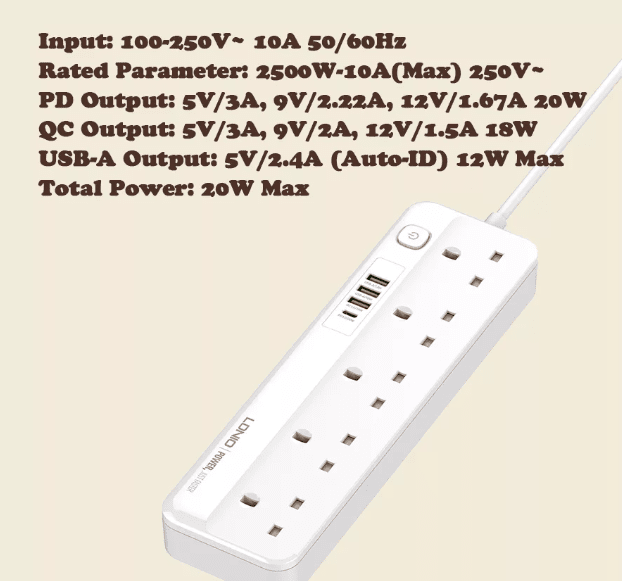 LDNIO SK5493 5 Power Socket - Image 3