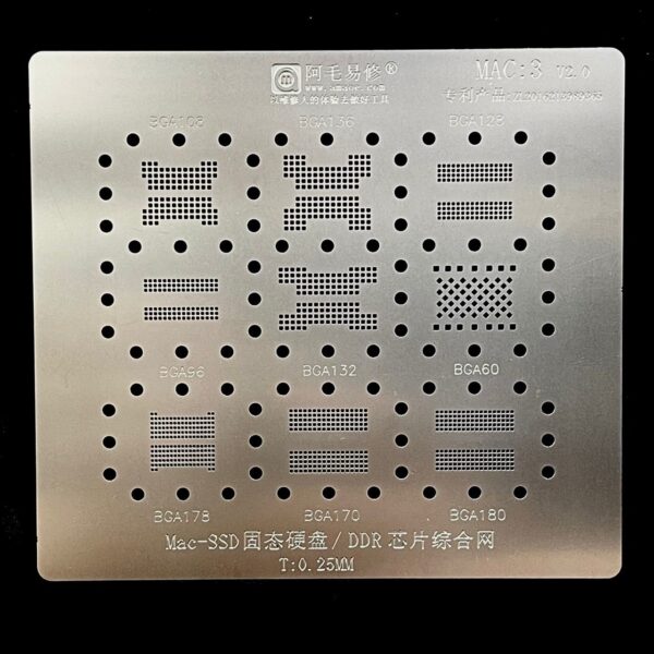 AMAOE Bga Stencils MAC:3 for MAC-SSD/DDR IC