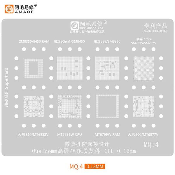 AMAOE Bga Stencils MQ:4 Qualcomm/MTK CPU