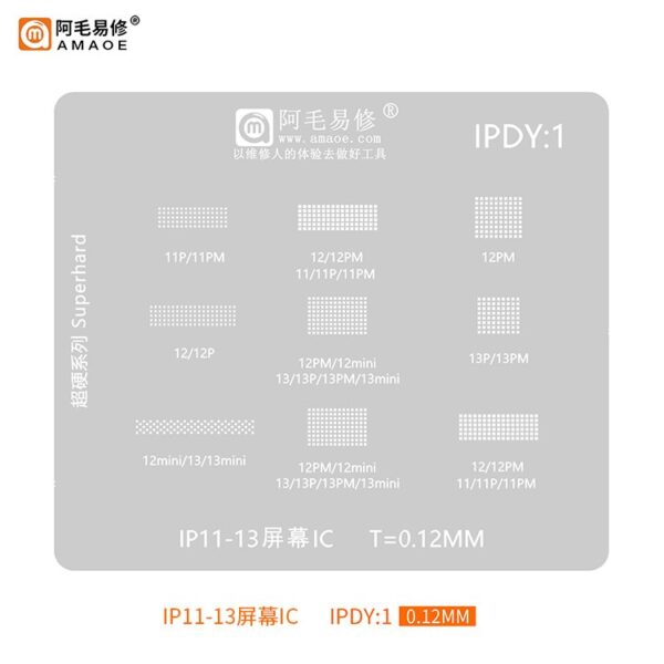 AMAOE Bga Stencils IPDY:1 for IP11-13 LCD IC