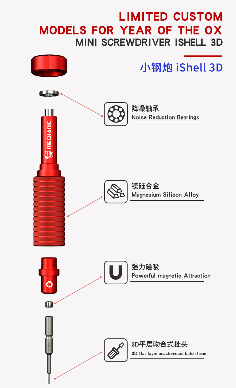 IShell Mortar Mini TORQUE Precision Screwdriver – Pentalobe P2 0.8mm – For Apple & Samsung Repairs
