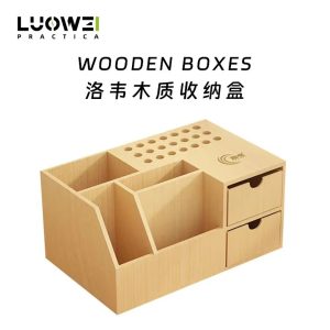 LUOWEI Multifunctional Wooden Storage Box for Storing and Organizing Screwdriver/ Tweezers/ Pliers