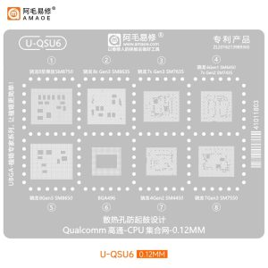 AMAOE BGA STENCILS U-QSU6 Qualcomm CPU SM8750/SM8635/SM7635/SM6450/SM7435/SM8650/BGA496/SM4450/SM7550 SM4450/SM7550