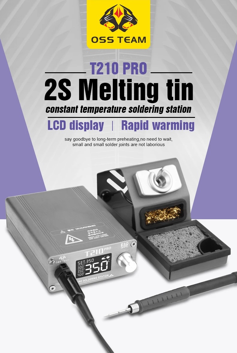 OSS TEAM T210 PRO Soldering Station (with 3 TIPS I,IS,K)