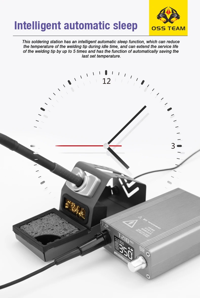 OSS TEAM T210 PRO Soldering Station (with 3 TIPS I,IS,K) - Image 5