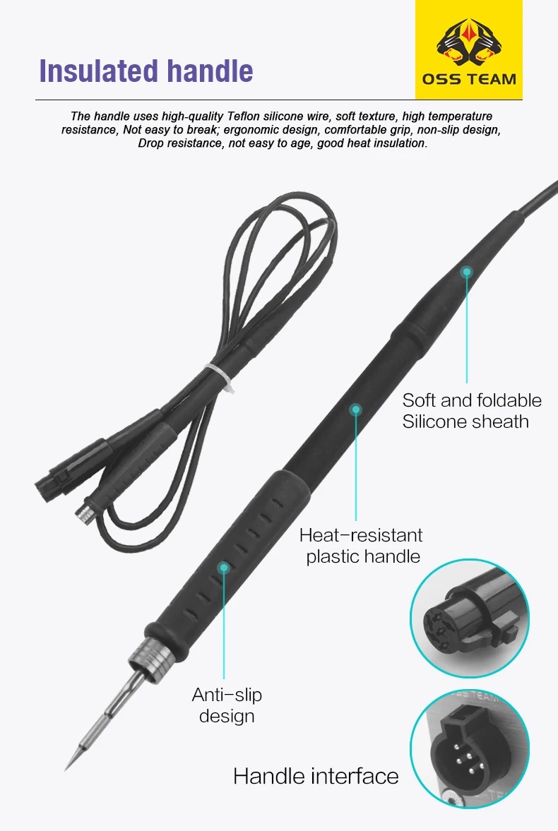 OSS TEAM T210 PRO Soldering Station (with 3 TIPS I,IS,K) - Image 4