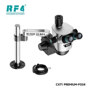 RF4 CX71 Premium-F024 Zoom 6.5-65X Microscope with Swing Arm