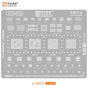AMAOE BGA STENCILS U-QSD12 SM7635/SM7550/SM6450/SM4450