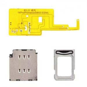 WYLIE (Esim to Dual Sim) Flex Cable for 14PRO/PROMAX (with Sim Tray, Sim Holder)