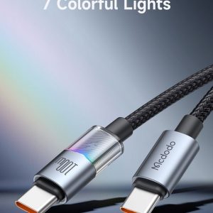 MCDODO CA-820 1.2 Meter 100W Fast Charge PD Type-C to Type-C Cable with 7 Colorful Lights