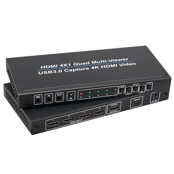 YT-UC421 HDMI 4X1 Quad Multi-Viewer USB3.0 Capture Card 4K HDMI Video ...