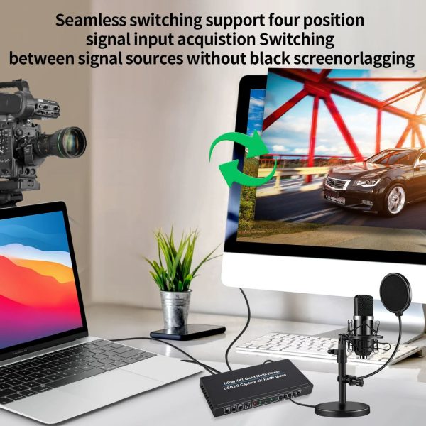 YT-UC421 HDMI 4X1 Quad Multi-Viewer USB3.0 Capture Card 4K HDMI Video ...