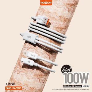 MOXOM MX-CB175 1.2 Meter 100W Fast Charging Type-C to Phone Data Cable