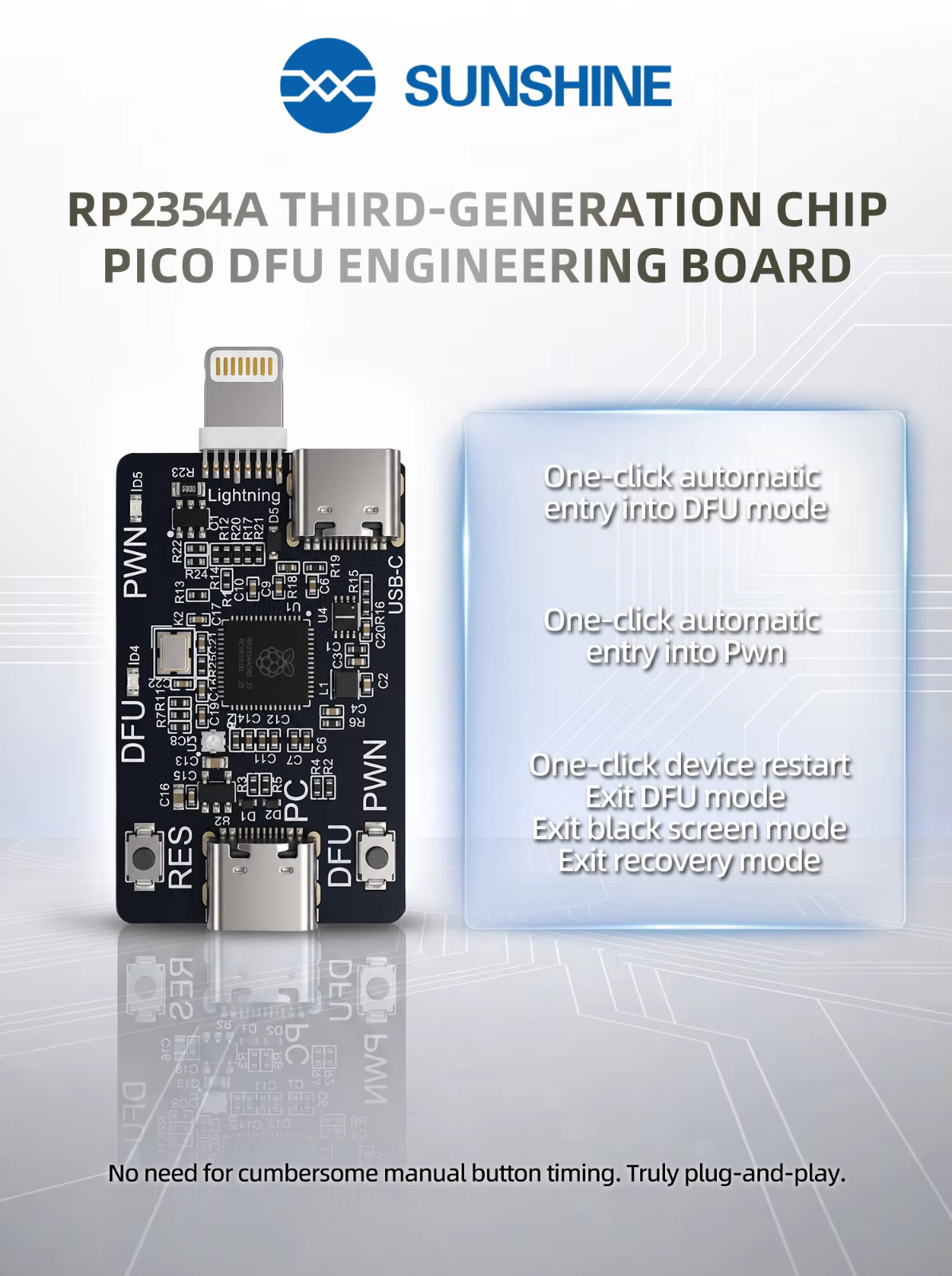 SUNSHINE RP2354A Pico DFU Engineering Board