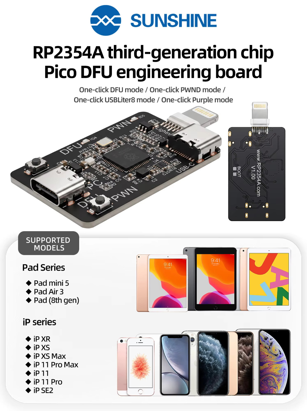 SUNSHINE RP2354A Pico DFU Engineering Board - Image 2