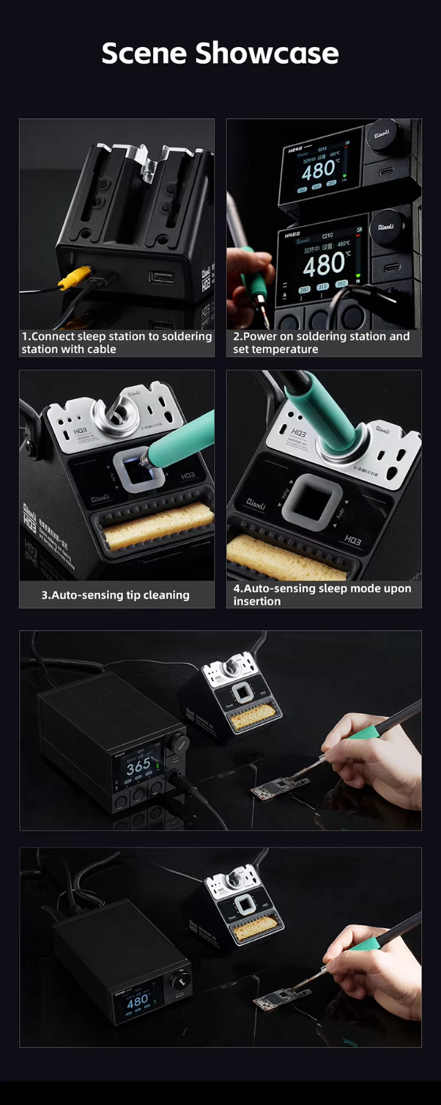 QIANLI HQ3 Electric Soldering Iron Cleaning and Dormancy All-in-One Machine - Image 5