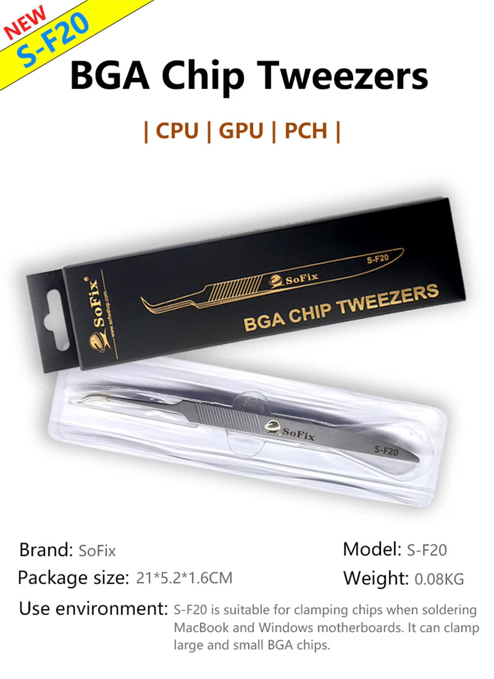 SOFIX S-F20 BGA Chip Tweezers - Image 4