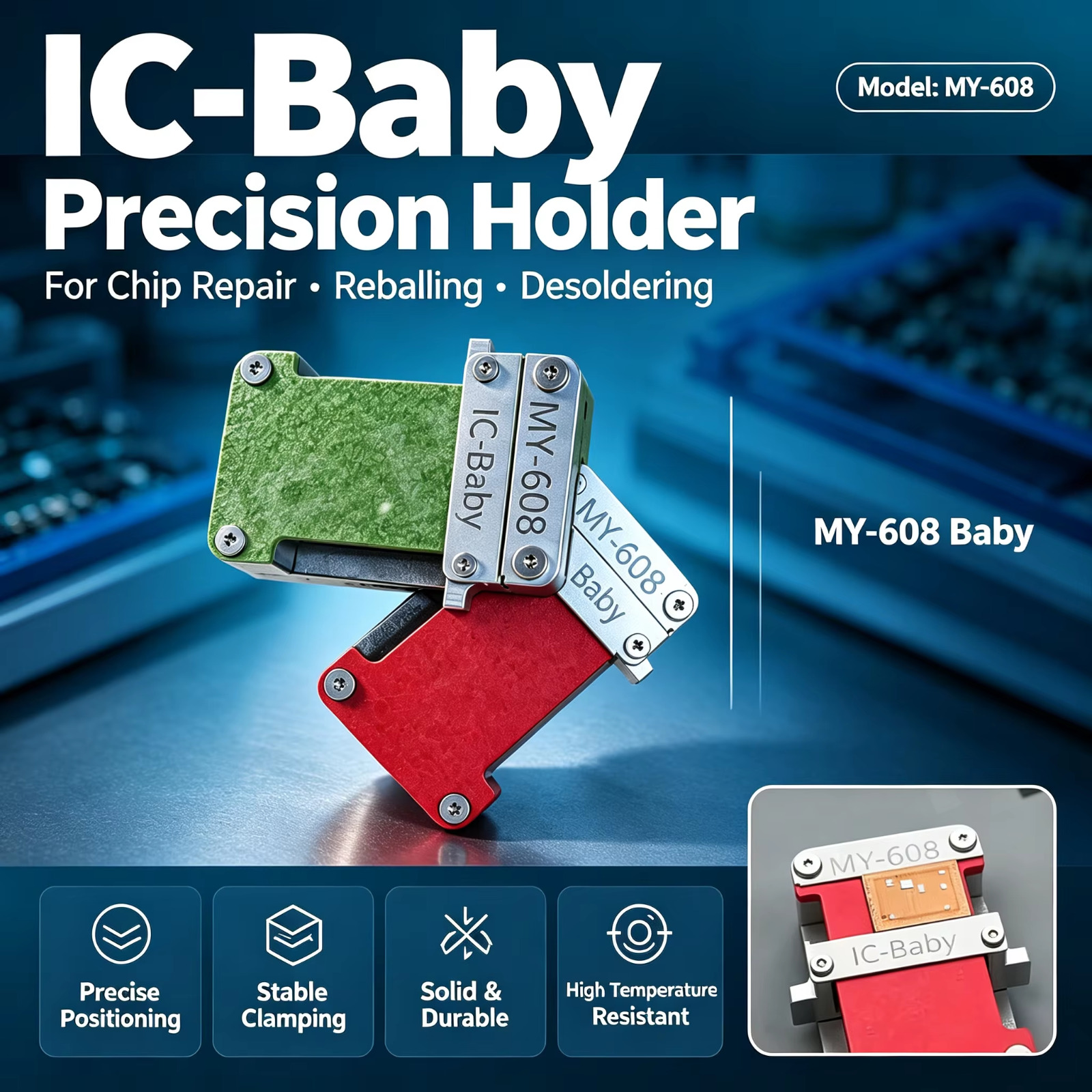 MR.YANG MY-608 IC Baby Chip Positioning Jig – Green - Image 2