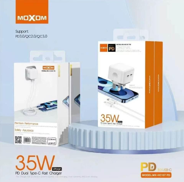 MOXOM MX-HC107 PD 35W Urban PD Dual Type-C Fast Charger - Image 6