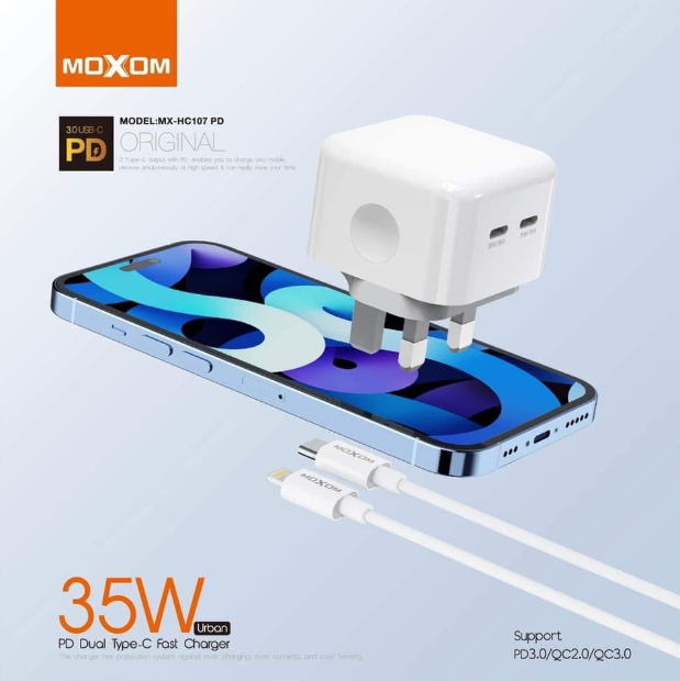 MOXOM MX-HC107 PD 35W Urban PD Dual Type-C Fast Charger
