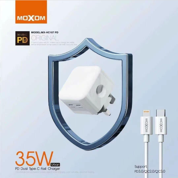 MOXOM MX-HC107 PD 35W Urban PD Dual Type-C Fast Charger - Image 5