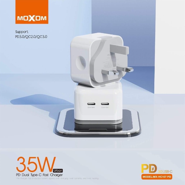MOXOM MX-HC107 PD 35W Urban PD Dual Type-C Fast Charger - Image 4
