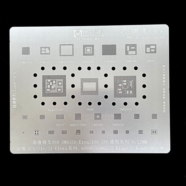 AMAOE BGA Stencils - SAM:15 for SM835/EXYN2100 CPU SAM S21/S21+/S21 Ultra