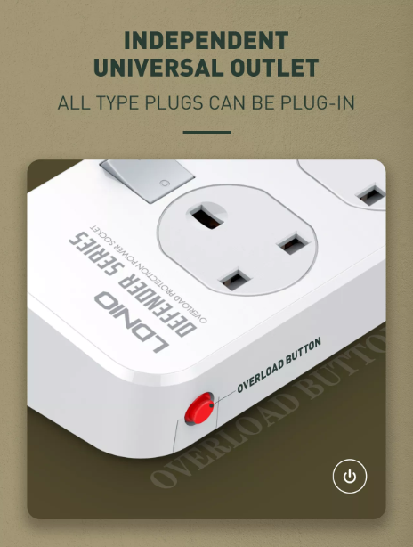 LDNIO SK4466 2500W 4 Power SOCKET AUTO-ID - Image 6