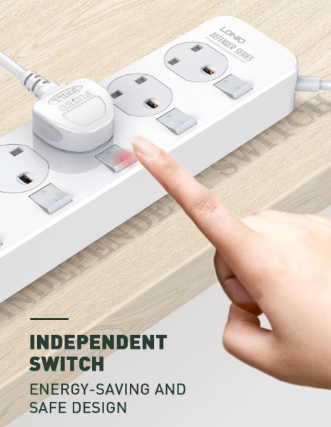 LDNIO SK4466 2500W 4 Power SOCKET AUTO-ID - Image 5