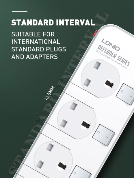 LDNIO SK4466 2500W 4 Power SOCKET AUTO-ID - Image 3