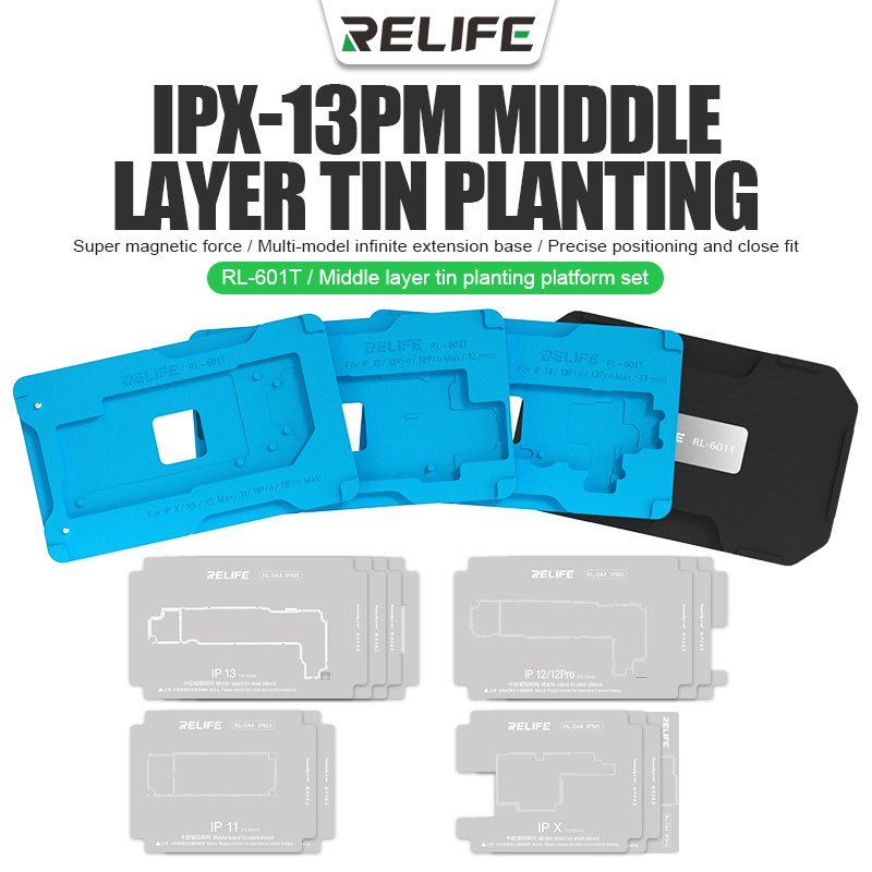 Middle Layer Board Reballing - RELIFE RL-601T Middle Board Tinning 18in1 X-14PM