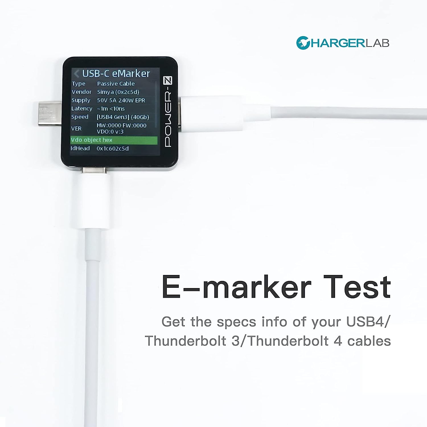 POWER-Z Charger La KbM003C Portable USB-C Fast Charging Tester PD3.0 QC5.0 Digital Volmeter