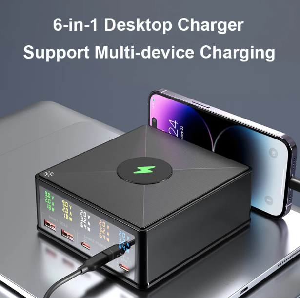 Station De Charge Usb, 100-240V Qc Pd Smart Home Compatible Chargeur