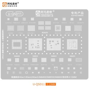 AMAOE BGA STENCILS U-QSD11 Qualcomm Snapdragon6/SM6450/SM8550/SM8650
