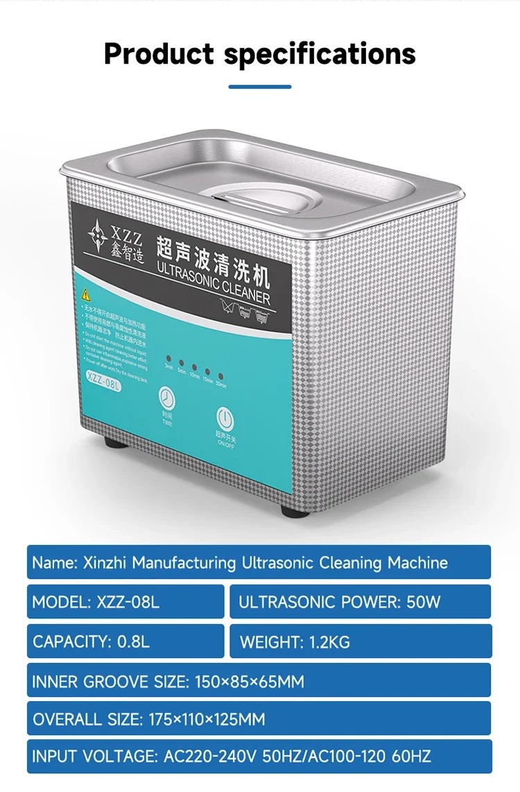 XZZ-08L Ultrasonic Cleaner 0.8L - Image 7