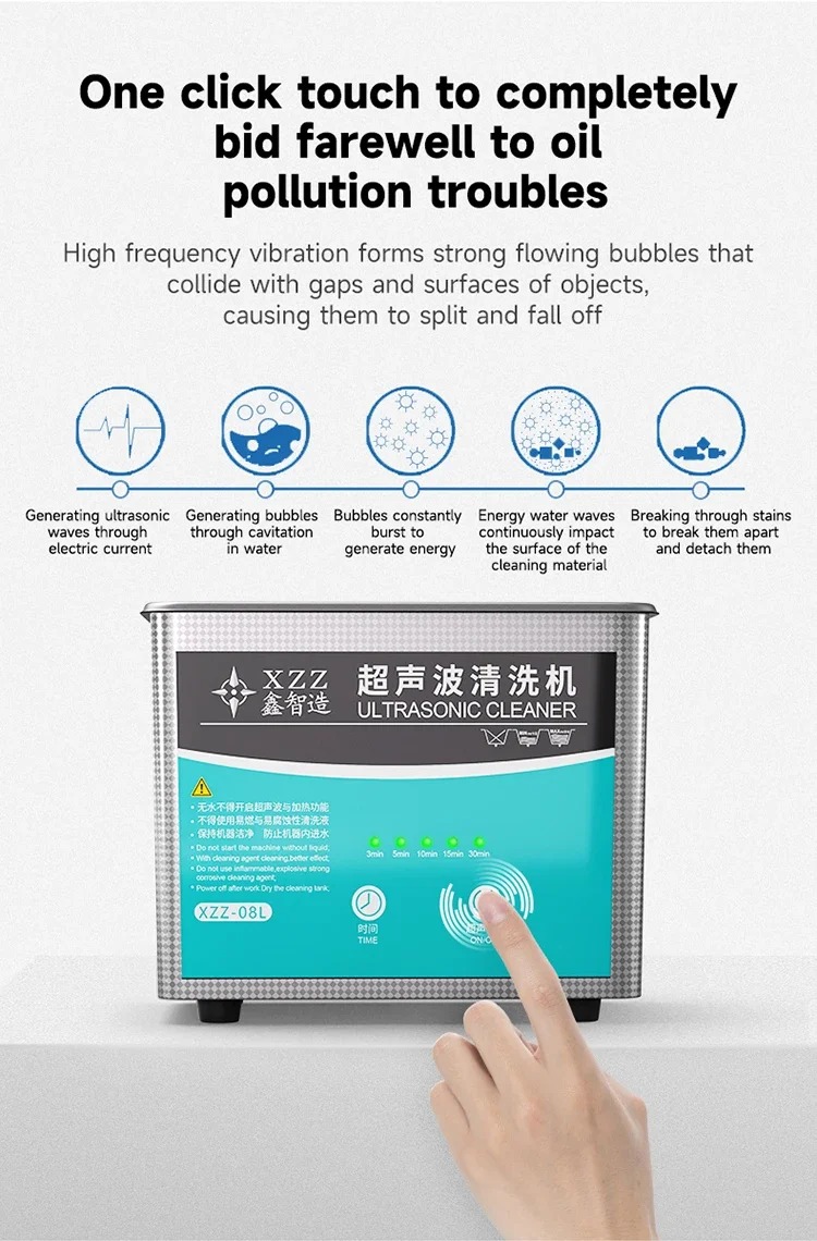 XZZ-08L Ultrasonic Cleaner 0.8L - Image 6