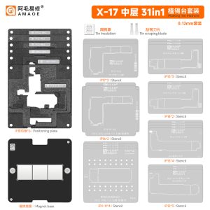 AMAOE Middle Layer Board Reballing - AMAOE 31in1 MAGNETIC X-17PM