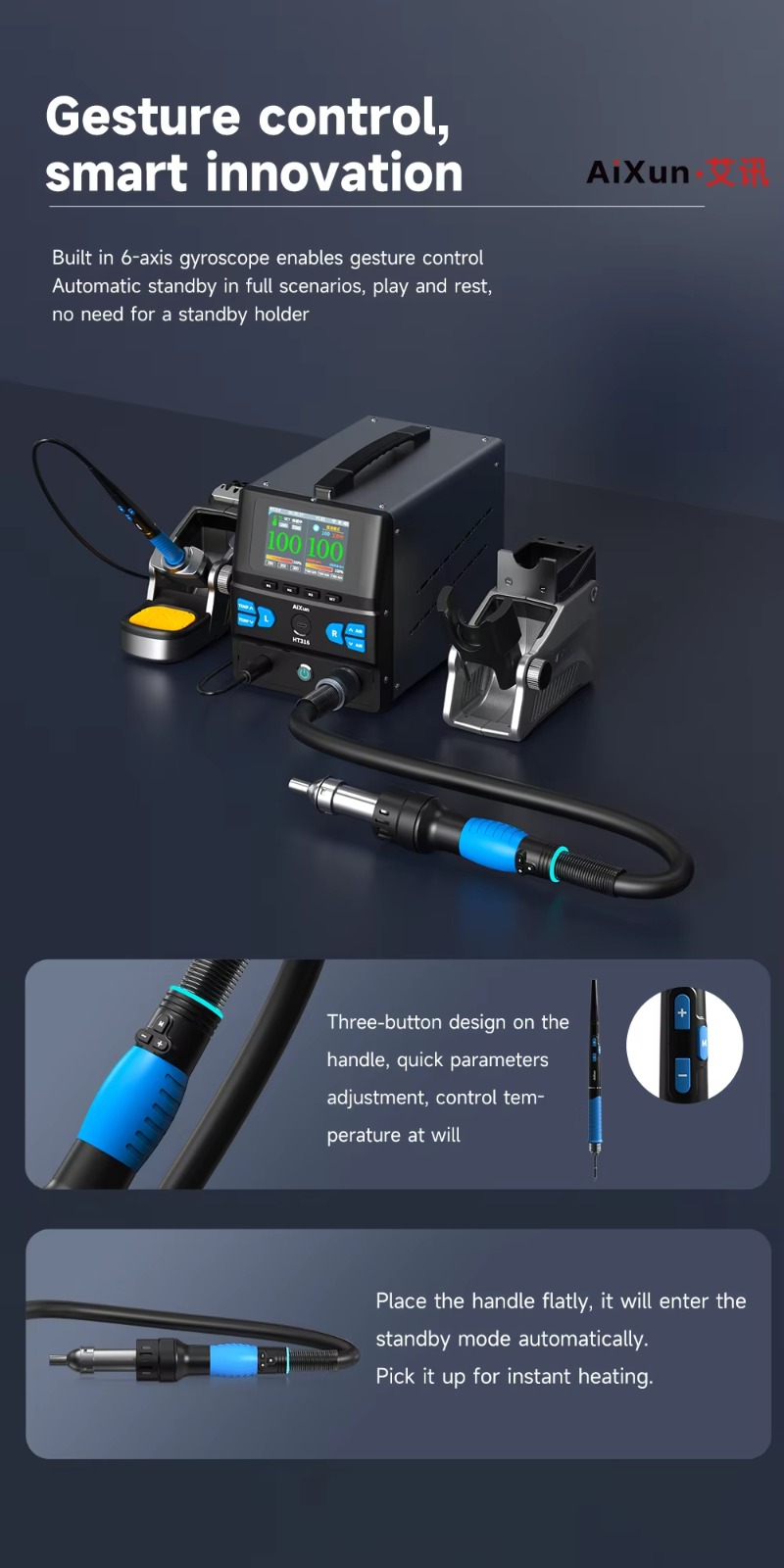 AIXUN HT316 Hot Air & Soldering Station - Image 2