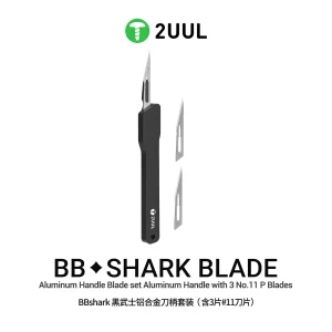 2UUL BL11 BBshark Black Knight Aluminum Handle Blade Set (with 3 NO.11 Blades)